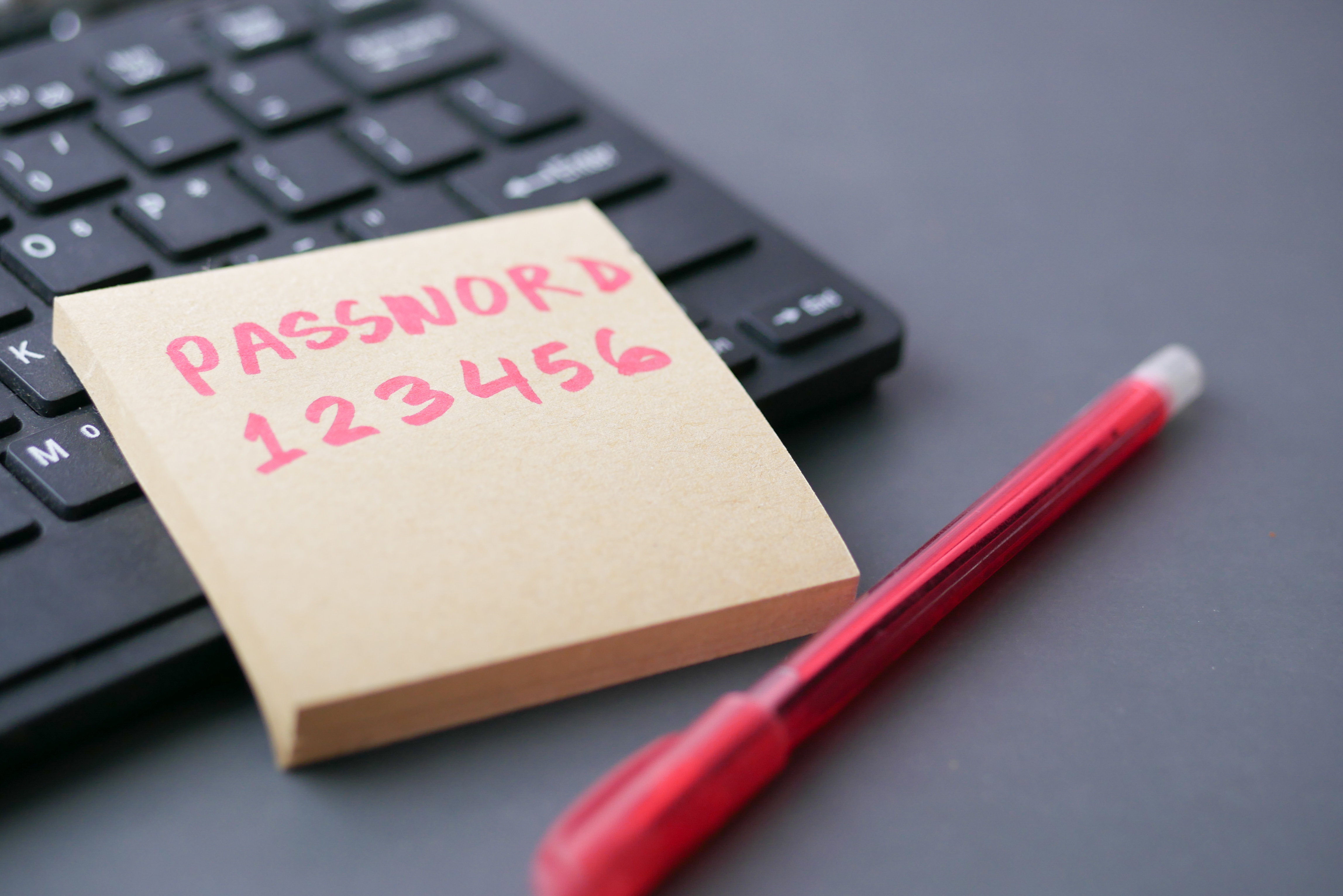 Password on Sticky Note